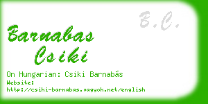 barnabas csiki business card